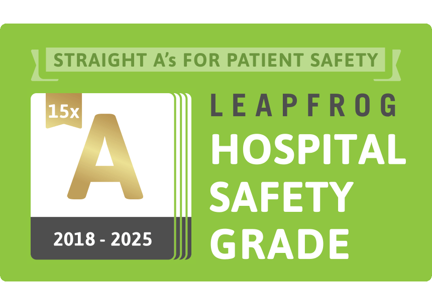 Nationally Recognized - Leapfrog Hospital Safety Grade