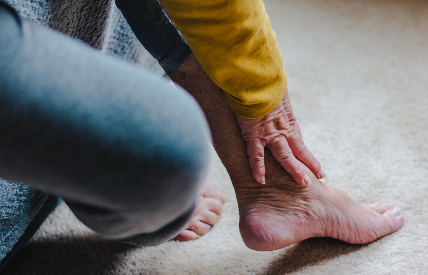 woman grabbing at your ankle 
