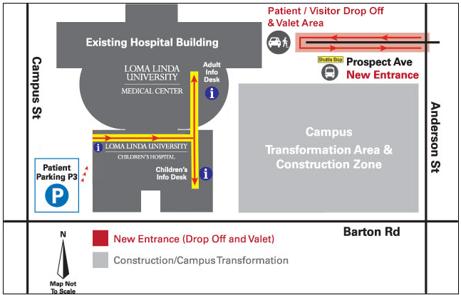 loma linda university campus map Hospital Entrance Parking Update About Us Loma Linda loma linda university campus map