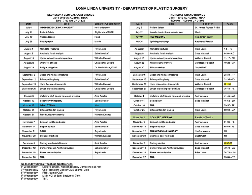 Conference Schedule 2018