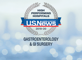 U.S. News & World Report High Performing Hospital Award Gastroenterology & Hepatology 2019-2020
