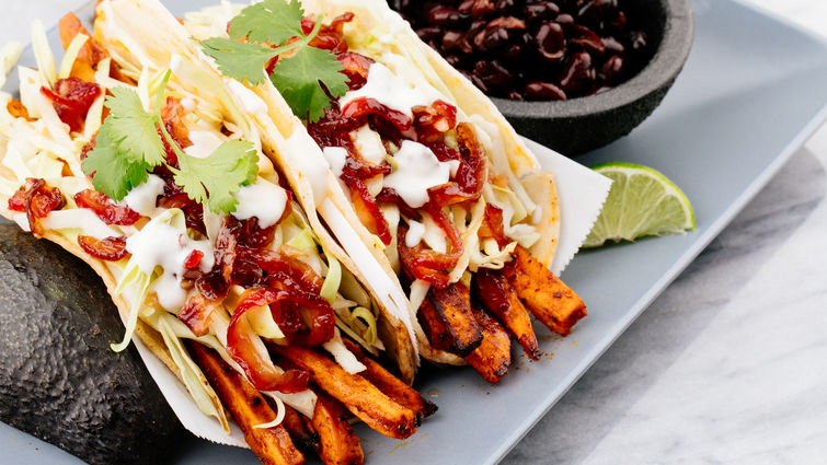 Honey lime sweet potato tacos 