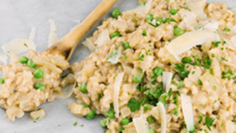 Pearled Barley and Pea Risotto