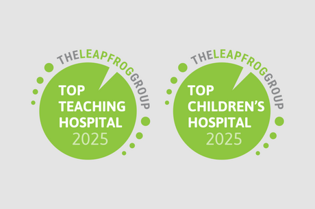 Leapfrog top teaching and top children's hospital badges