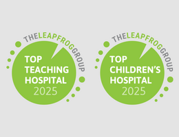 Leapfrog top teaching and top children's hospital badges