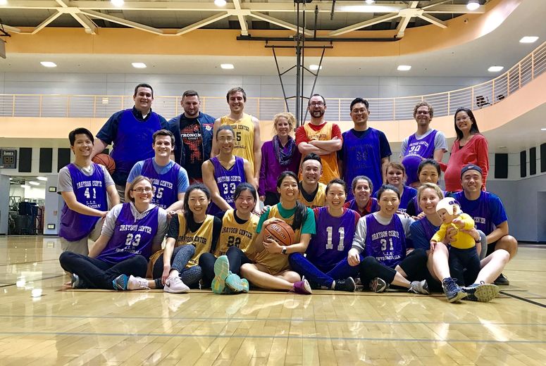 Family Medicine Residency and Faculty on a Basketball Court