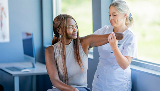 patient and nurse limb care