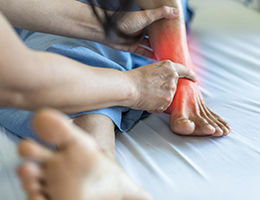 patients foot in pain