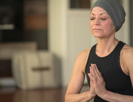 Woman with cancer practicing mindfulness coping techniques