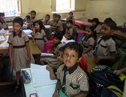 children at school in india