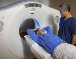 patient in a CT lung cancer screening