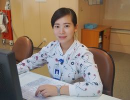 Nurse working at computer