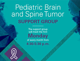Pediatric Brain and Spine Tumor Support Group flyer