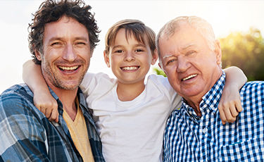 Senior man with son and grandson