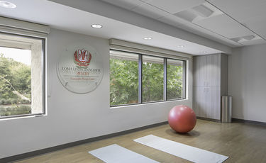 exercise room matt and exercise ball