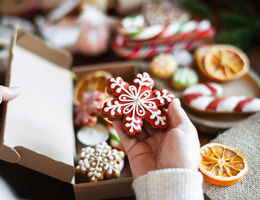 Decorated holiday cookies