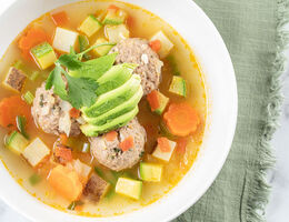 Vegan Mexican Meatball Soup