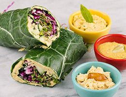 All Veggie Wrap + Hummus 3 Ways